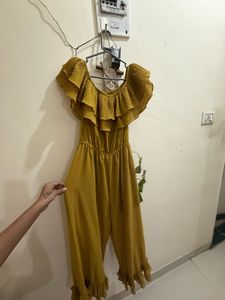 Mustard Yellow Ruffled Jumpsuit