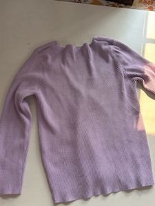 Lavender Ribbed Knit Cardigan