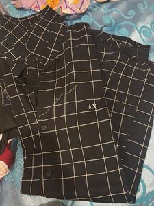Men's Black &amp; White Checkered Shirt