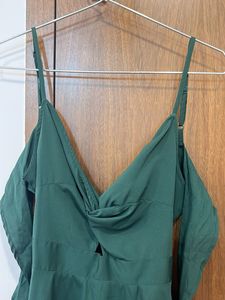 Green Twist Front Mini Dress