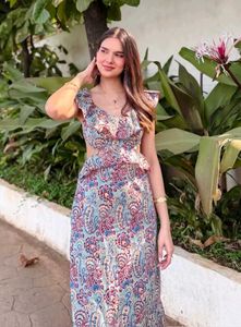 Boho Paisley Print Maxi Dress