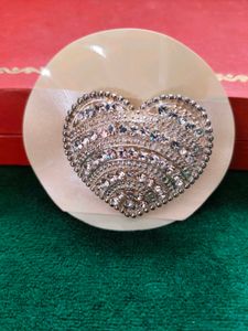 Heart-Shaped Rhinestone Hairpin