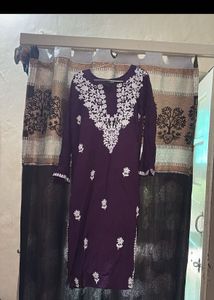 Embroidered Purple Kurta