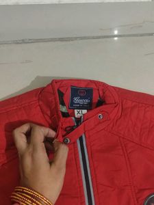Men's Red Quilted Bomber Jacket