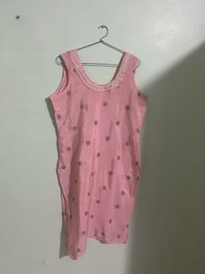 Pink Embroidered Kurta