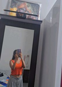Orange Cropped Tank Top