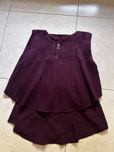 Elegant Purple Pleated Top