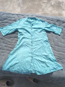 Blue Button-Down Dress