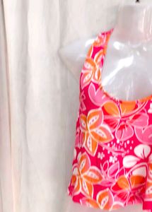 Floral Halter Neck Crop Top