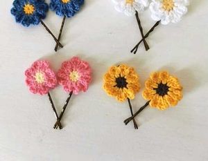 Handmade Crochet Flower Hair Pins