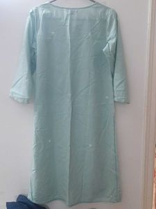 Sea Green Kurta with chikankari Embroid