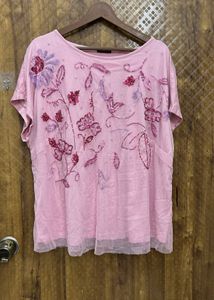 Sparkling Floral Embellished Top(Brand new )