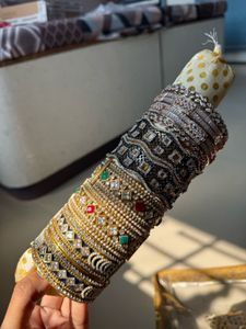 Exquisite Embellished Bangles combo Set