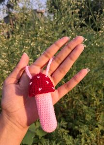 crochet mashroom bag charm