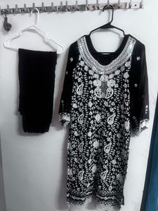 Elegant Black &amp; White Salwar Suit