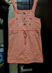 Cute Pink Floral Pinafore Dress