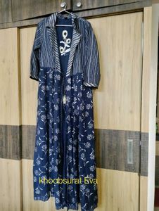 Stylish Navy Blue Ethnic Gown