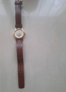 🍒575 2DAY-Sonata Ladies watch Brown Leather Stra