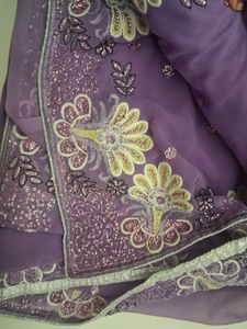 Lavender colour saree