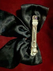 Elegant Black Satin Bow Hair Clip