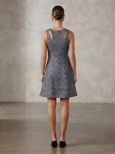 Latin Quarters- Sleeveless Textured Grey Dress
