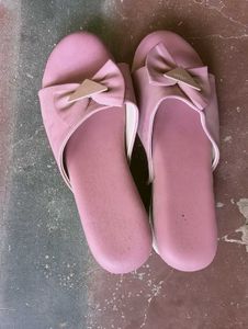 Pink Bow Slip-On Slides Soft Comfortable Women's