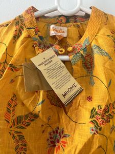 Vibrant Yellow Floral Print Kurta