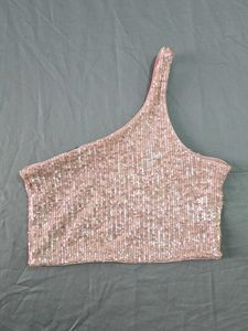 H&amp;M Sequin One-Shoulder Top