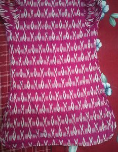Pink Printed Cotton Kurta