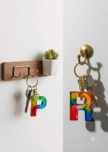 Rainbow Letter Keychain customized