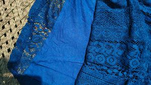 Royal Blue Lace Cold Shoulder Top