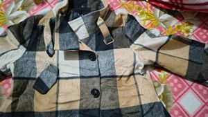 Plaid Wool Blend Jacket
