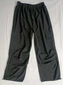 Black Cargo Trackpants
