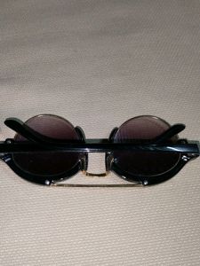 Tommy Hilfiger Round Black &amp; Gold Sunglasses |