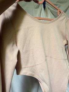 H&amp;M Ribbed Long Sleeve Bodysuit