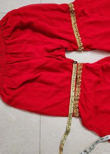 Vibrant Red Sharara Pants for Navratri