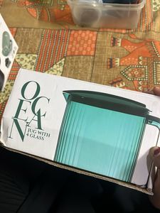 Oliveware Jug with 4 Glasses