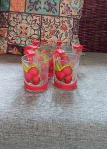 set of 6 cutting glass cups