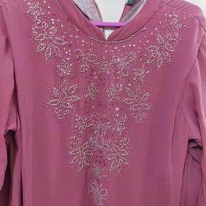 Embellished rose pink  gown