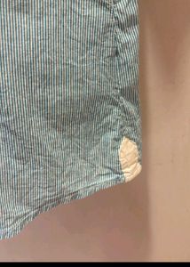 Striped Button-Up Short Sleeve Shirt