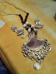 Stunning Kundan &amp; Ruby Necklace Set