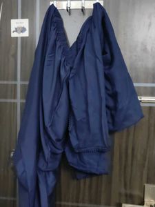 Embroidered Navy Blue Kurta
