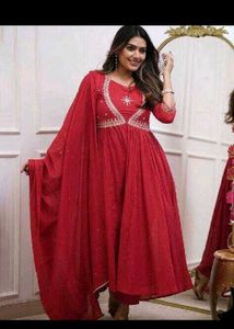Elegant Red Kurta Set with Dupatta