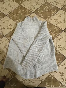Cozy Gray Knit Turtleneck Sweater