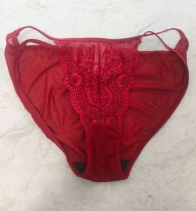 Red Lace Trim Briefs