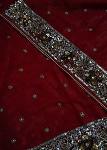 Beautiful dark red saree