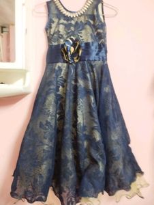 Elegant Blue Floral Gown