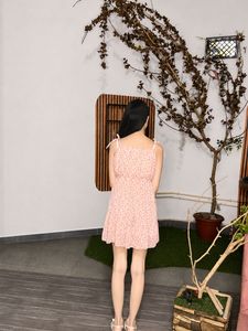 Chic Pink Floral Tiered Mini Dress