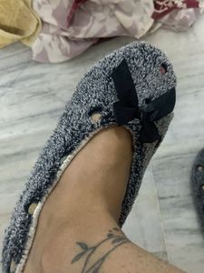 Cozy Fuzzy Slippers with Bow Detail