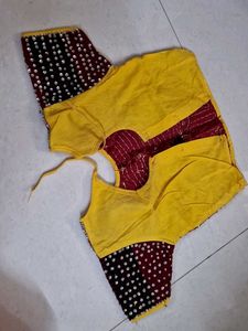 Navratri yellow maroon baby girl lehenga